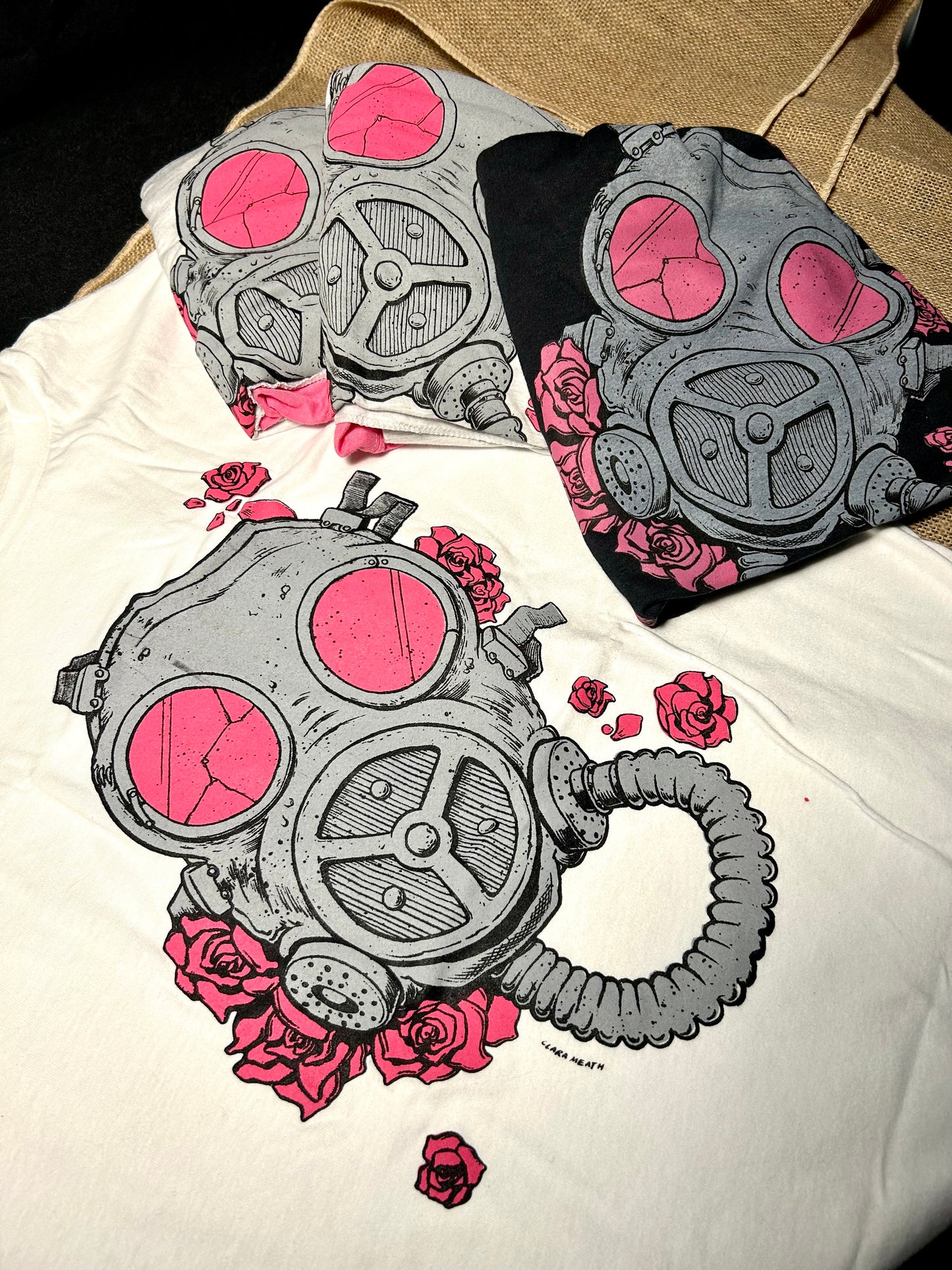 Pink Gasmask Baseball Shirt